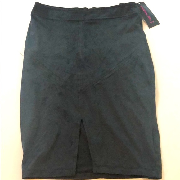 NWT Material Girl Gray Suede Pencil Skirt XS - Picture 8 of 8